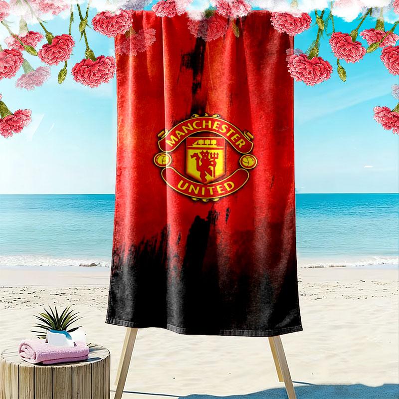 Manchester United F Print Beach Towel, Large Soft Quick Dry Towel for Beach Camping Swimming