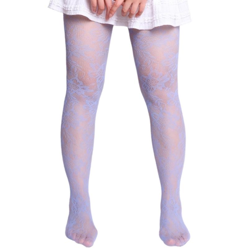 Elegant Hollowed Out Lace Fishnet Stockings with Flower Patterned Aesthetic See Through Mesh Tights Pantyhose for Women