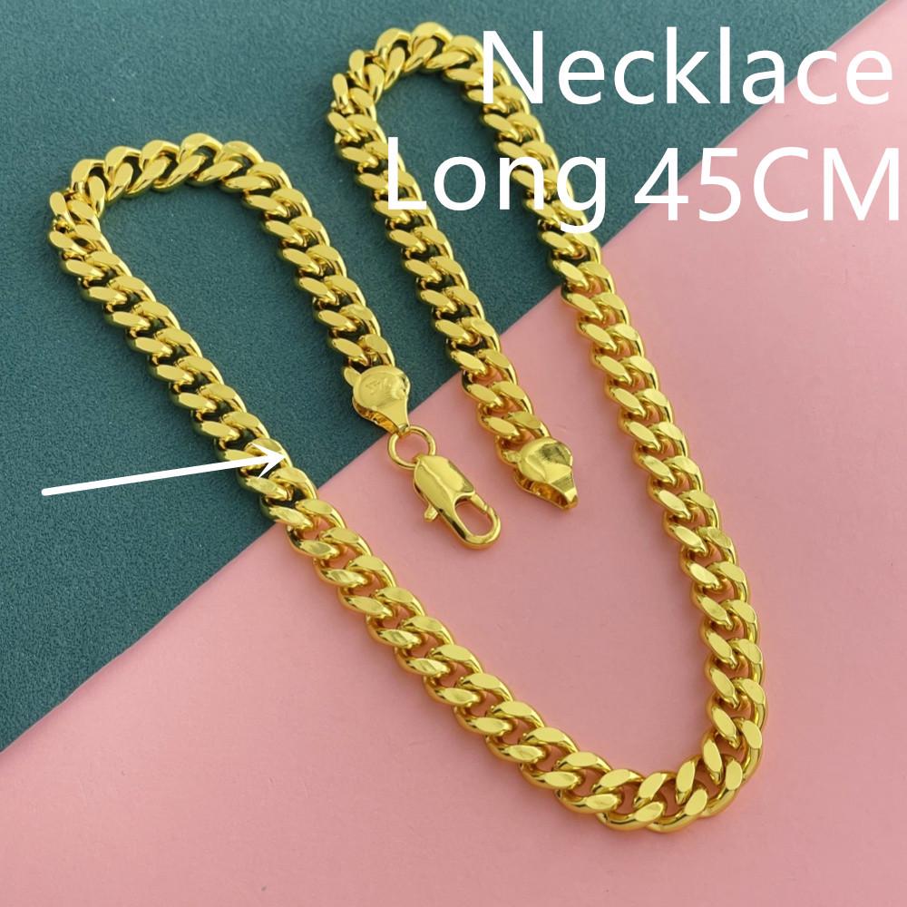 

Модная 8-миллиметровая кубинская цепочка с золотым покрытием: Европейский и американский стиль, 18-24 дюйма