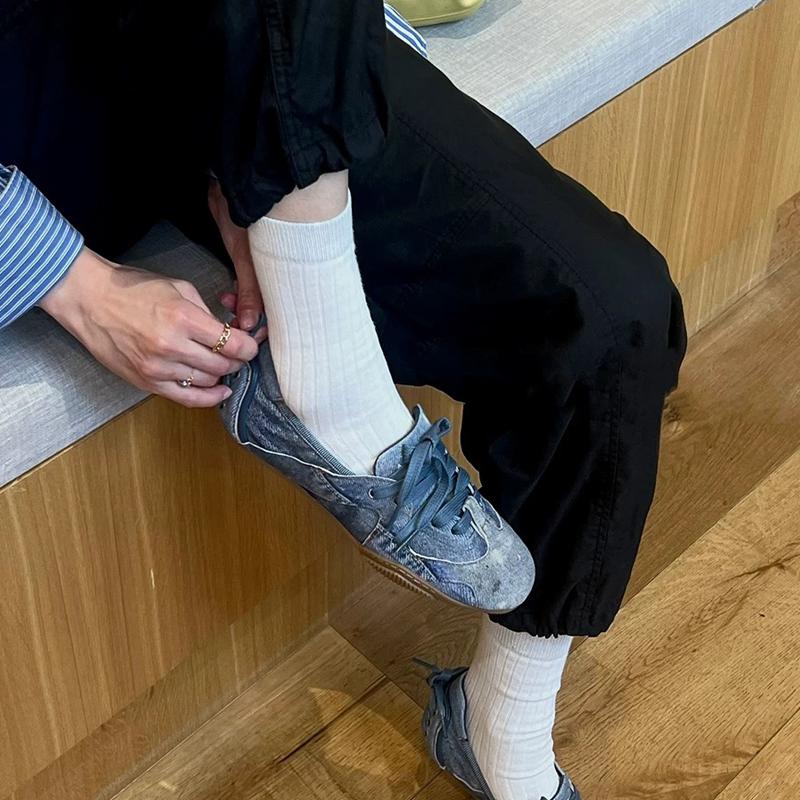 

Ретро Выцветший Деним Балетки Женские 2025 Плоская Подошва Бант Повседневная Обувь Дизайн Одинарная Обувь Корея 39 джинсовый синий