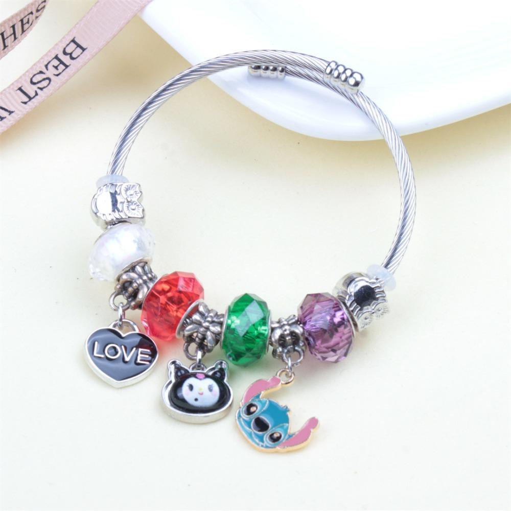 Beaded Bracelet Bangle Multi Element Stainless Steel Copper Alloy Open Spring Snake Bone Chain