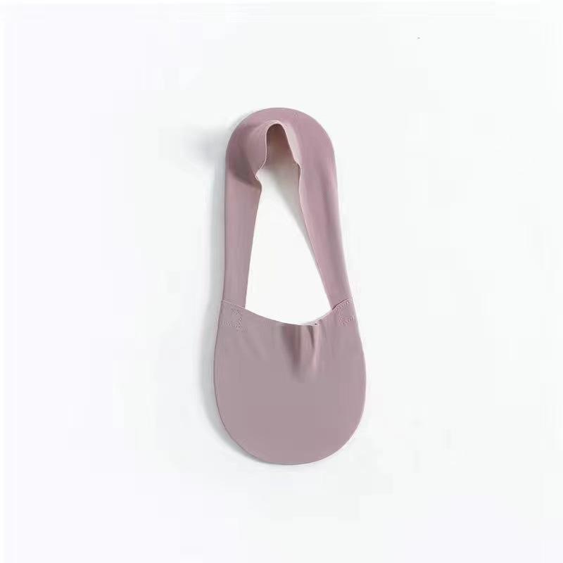 Women's Summer Thin Crew Socks - Low Cut, Non-Slip, Heel-less, Seamless Ice Silk, Pure Cotton, Solid Color.