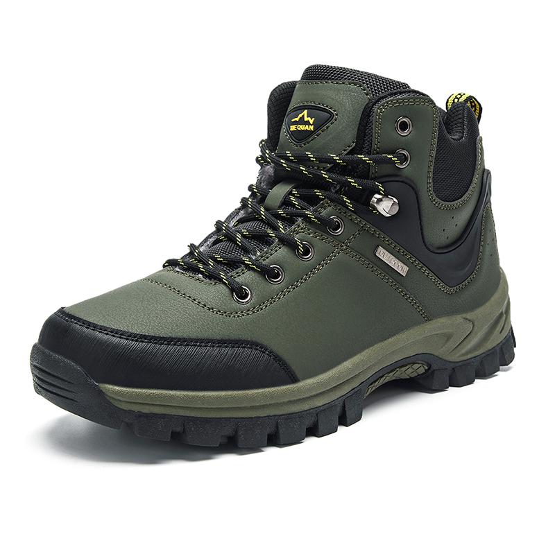 Мужские ботинки на шнуровке, непромокаемая кожаная мужская обувь ...