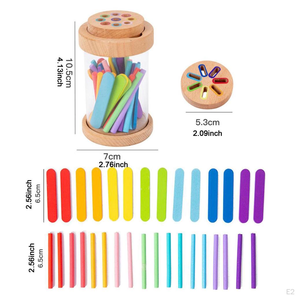 Wooden Learning Color Sorting Toy Classification Box Development Geometric Shape Matching