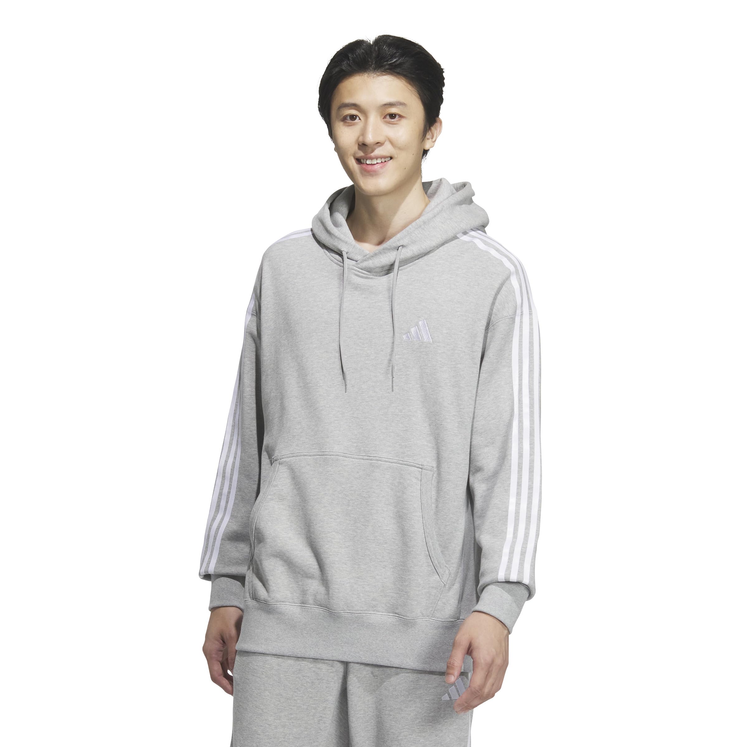 

Adidas JUP96 Medium Gray Heather Men s ESS+ 3-Stripes Sweatshirt, (JW6976)