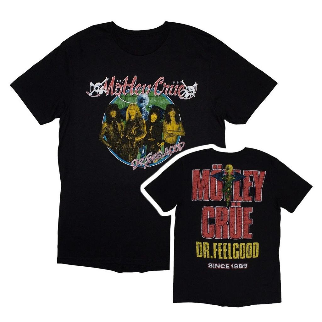 New Motley Crush Metal Rock Band Smoked Street 3D Neutral Tshirt Retro Harajuku American Round Neck Top Mens Wear