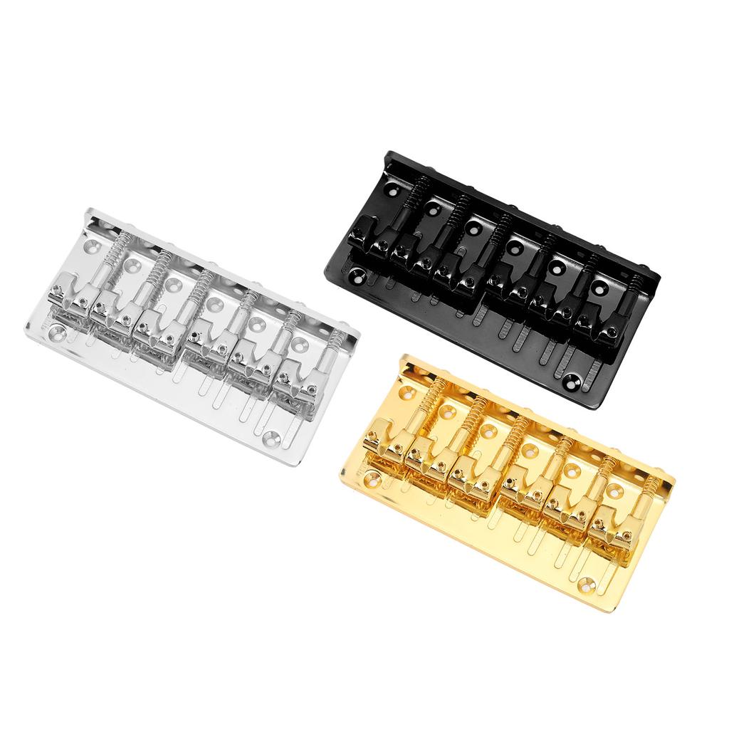 Bass Bridge Zinc Alloy Fixed Type 6 String Electric Bass Bridge Replacement for Practice