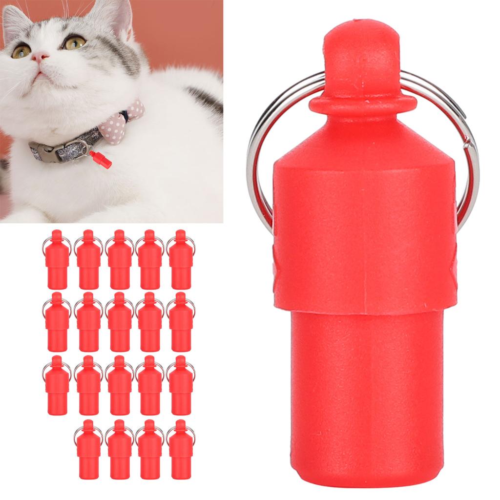 20pcs AntiLost Pet Tag  Dog Cat ID Name Address Label Storage Barrel Tube Collar Pendant