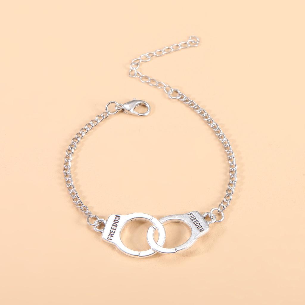 

Chain Lock Collar Necklace Vintage Handcuff Style European And American Inspired Alloy Material Chic Pendant Necklace StyleA