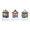Santa House Miniatures Resin Christmas Microlandscape Ornament Christmas Small House Lamp  Kid Gift