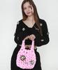 Acho Daisy Flower Knitted Pom-Pom Tote Bag_Pink