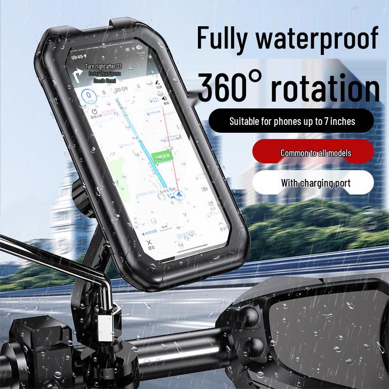 Waterproof Touch-Operable Phone Mount for Bicycles and Motorcycles