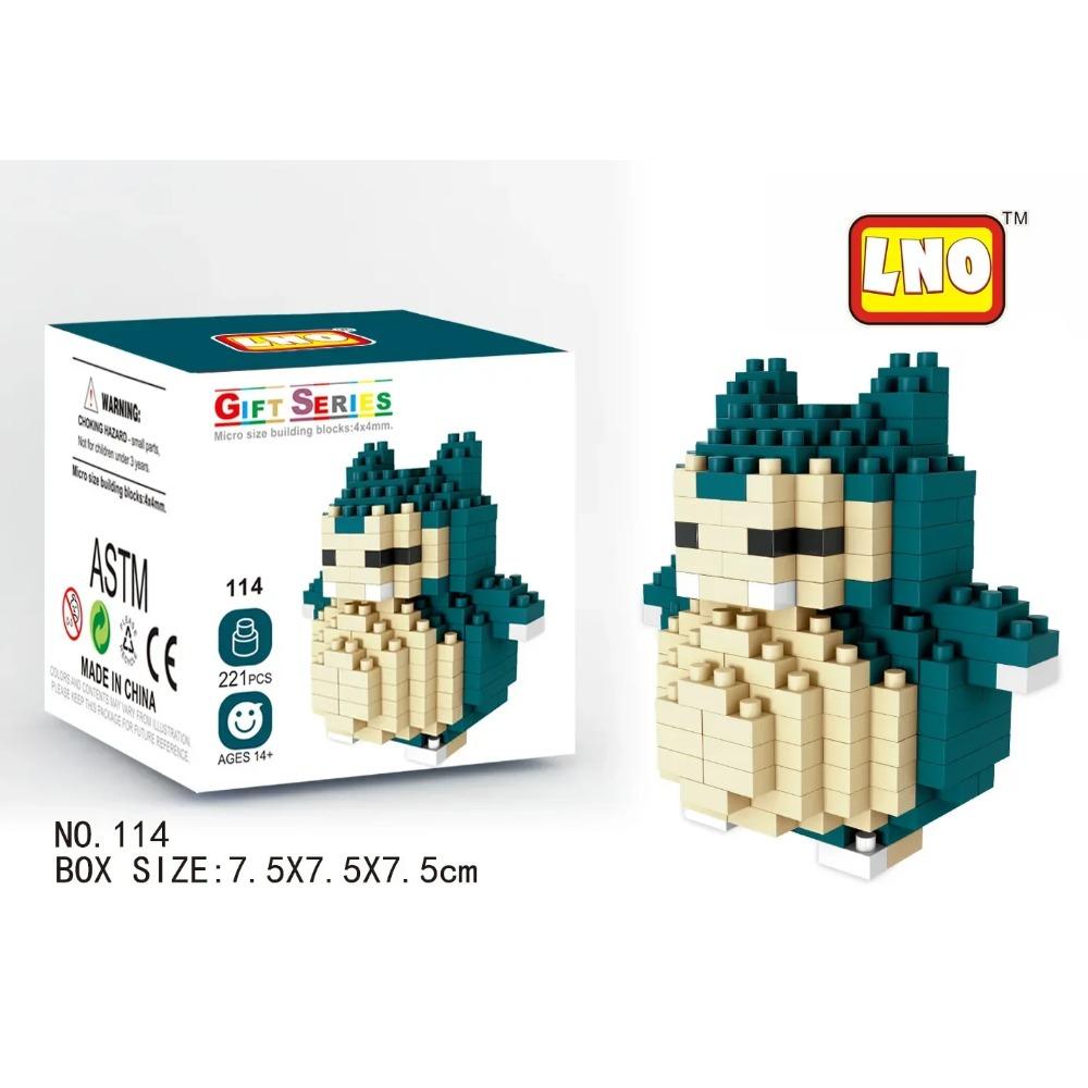Kawaii LNO Pokemon Micro Building Blocks Snorlax Blastoise Gengar Charmander Bulbasaur Pikachu Mini Brick Figures For Kids Toys