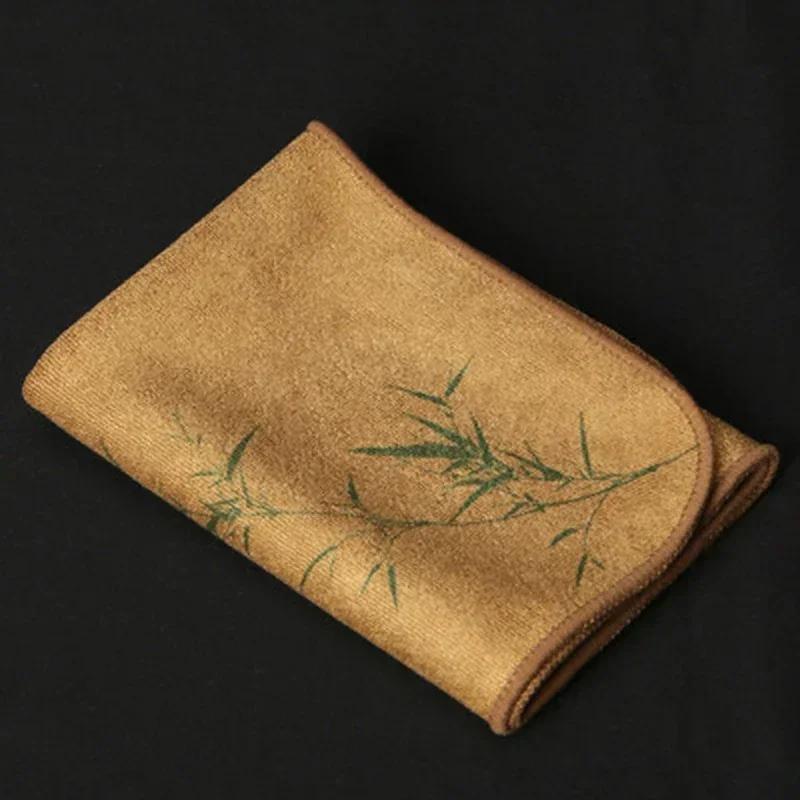 

Zen Tea Towel Set: Hand-Painted Thick Linen Cotton Absorbent Cloth for Teapot, Table & Instrument Care (Erhu, Violin, Guzheng)