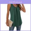 Summer Basic Cotton Sleeveless T Shirt For Women With Pleated Design For Casual Outfits