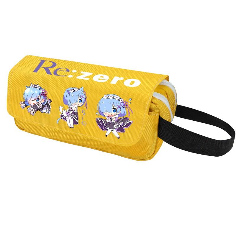 Anime Pencil Case Large Capacity Double Zipper Canvas Organizer Students