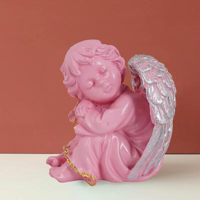 Statue eines geflügelten Mädchens als Heimdeko-Artikel | Feenmädchen-Statue als Schaufensterstück zur Dekoration von Heimregalen (Angel Pink RS)