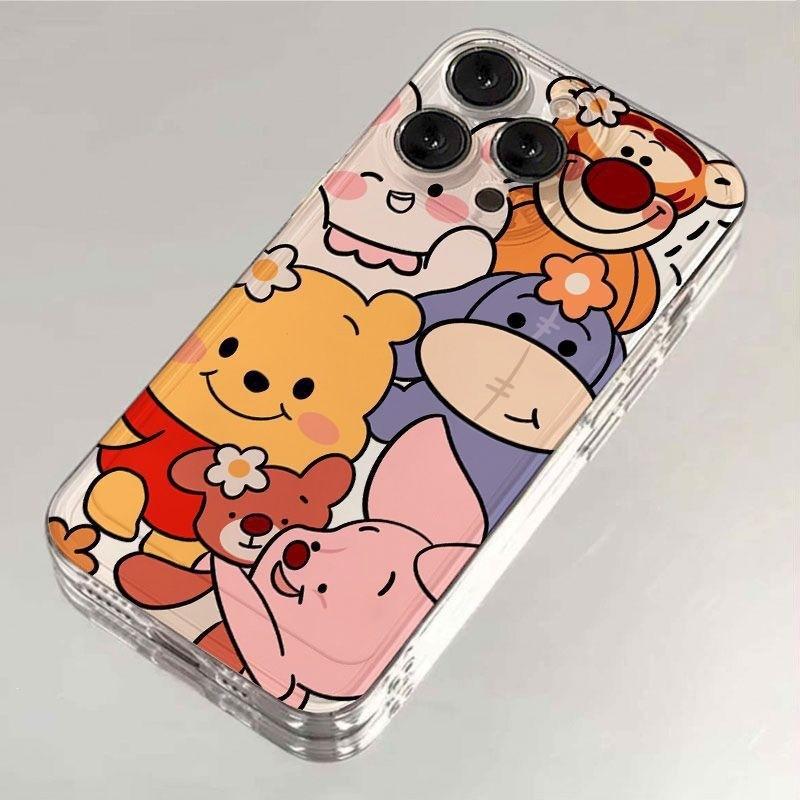 Winnie the Pooh Illustration for iphone16pro mobile phone case cartoon apple 13/12/11 space case transparent case