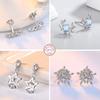 925 Sterling Silber Schmuck Damen Mode Niedlich Klein Klar Kristall Zirkonia Steckerohrringe Geschenk für Mädchen Teenager Damen R003