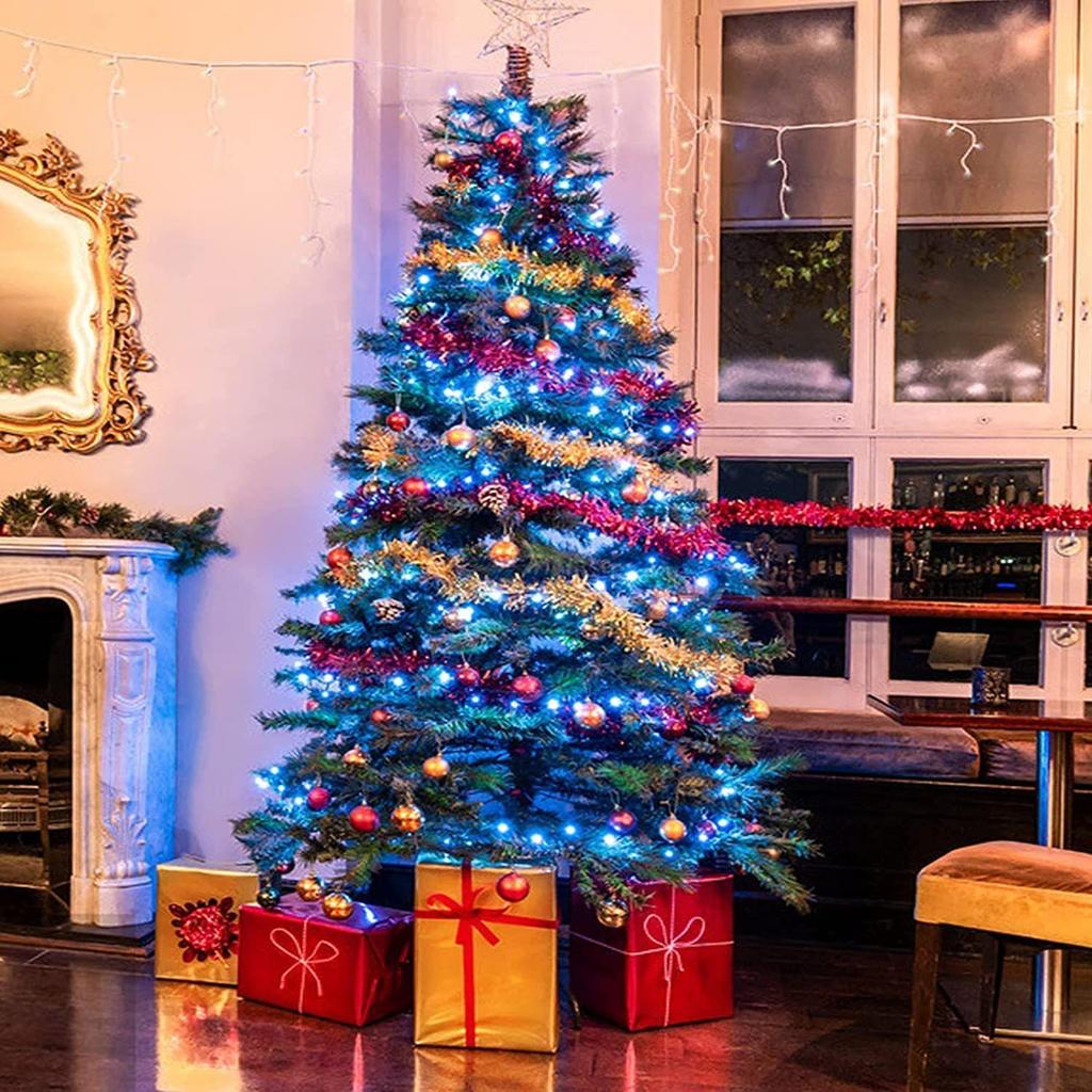 20 metrů LED sériová světla – AC zástrčka Vodotěsný měděný drát Modré vílí světlo pro domácí dekoraci, Vánoce, zahradu