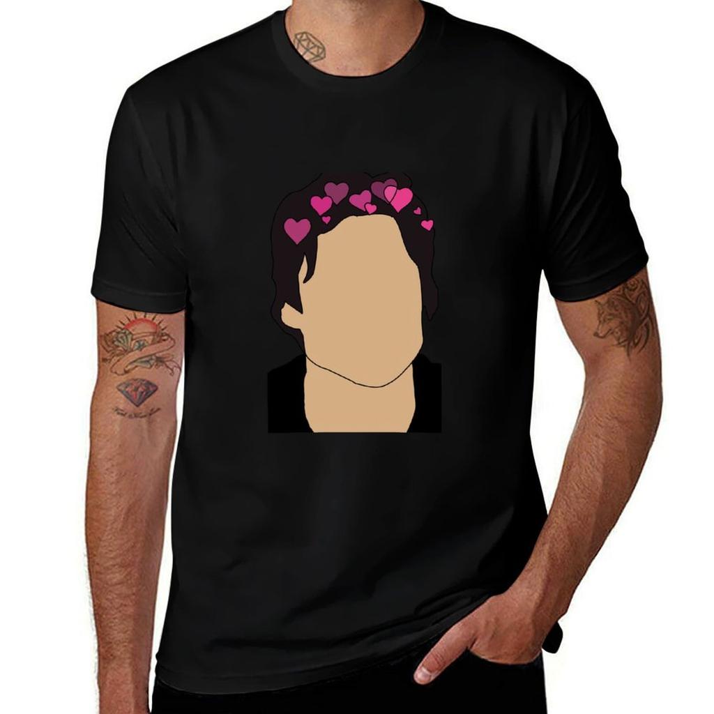 Damon Salvatore Heart Crown Tshirt Plus Size Workout Short Sleeve Top