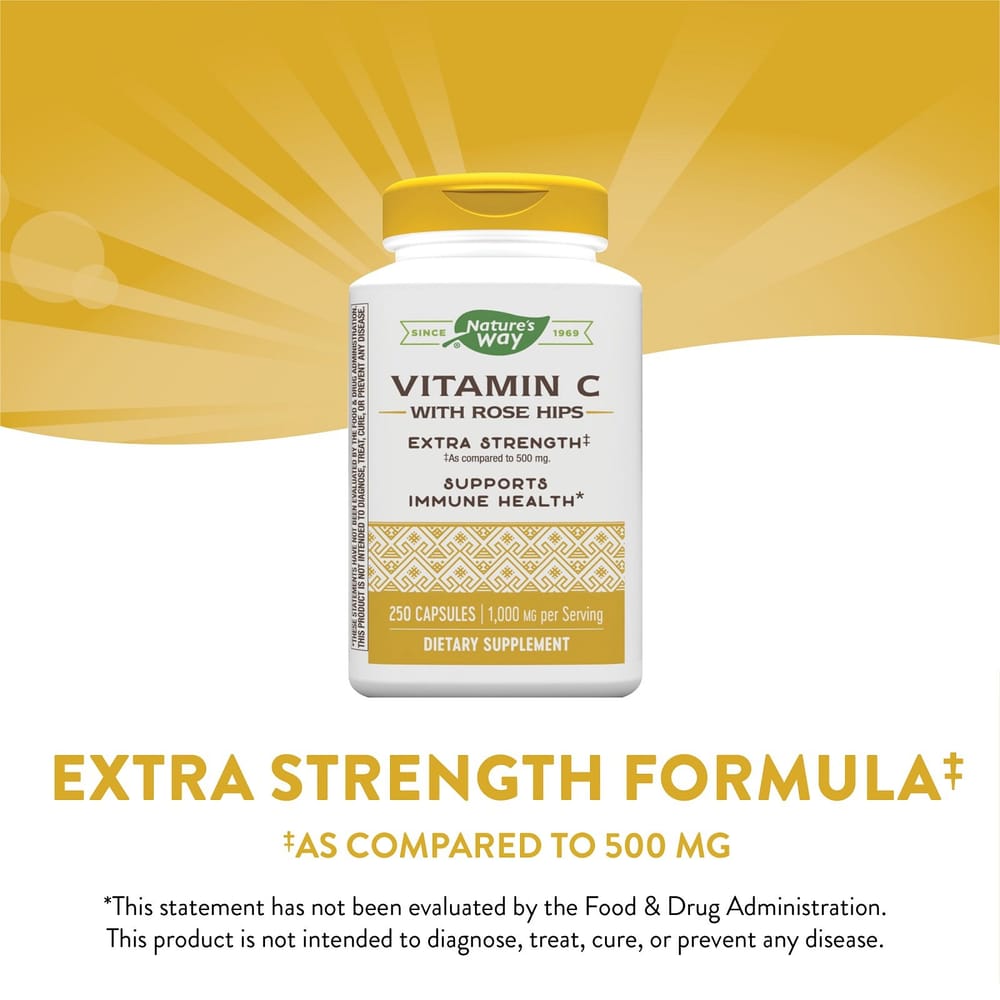 Nature's Way Vitamin C Extra Strength with Rose Hips 250 Capsules