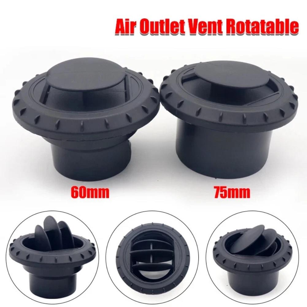 60mm 75mm Black Rotatable Air Vent Outlet For Diesel Parking Heater, AC Duct For Car Truck Camper RV Interior