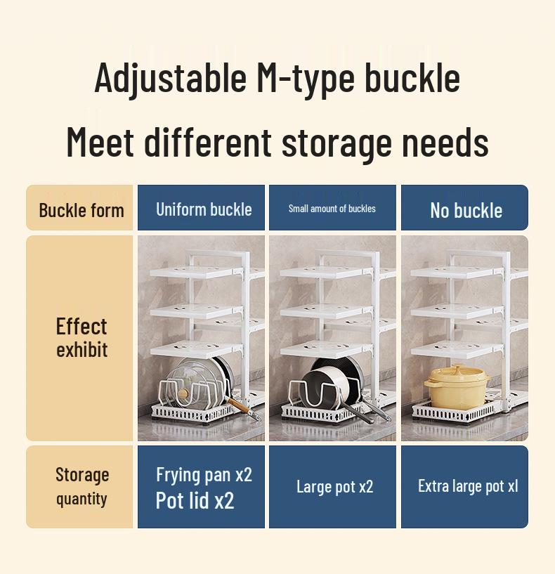 Vícevrstvý organizér na hrnce pod dřez pro skříňku, úložný prostor na nádobí