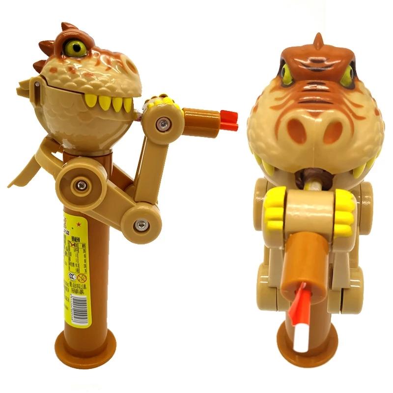Candy Storage Cool Decompression Toy Gifts for Kids Creative Lollipop Robot Holder Dinosaur Eat Lollipop Pop Ups Case