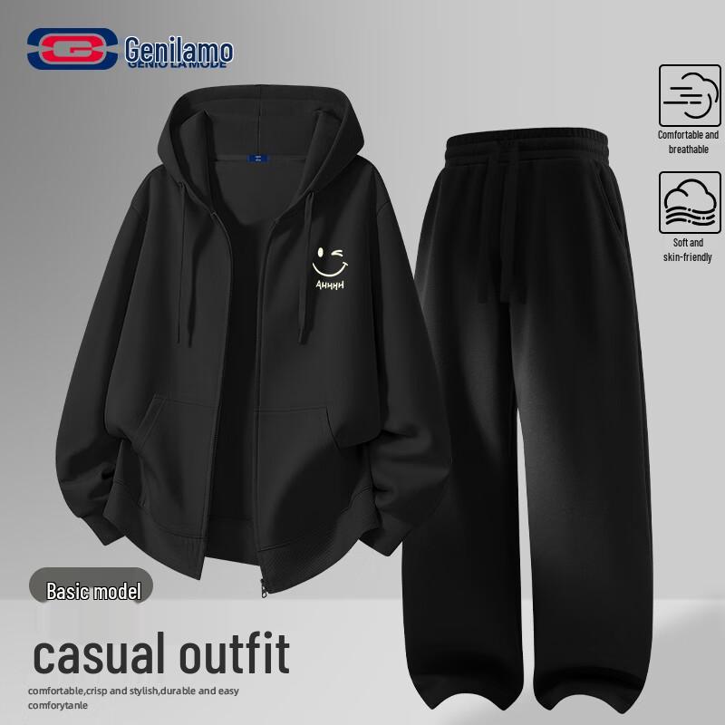 GENIOLAMODE Men's Casual Cardigan and Pants Set