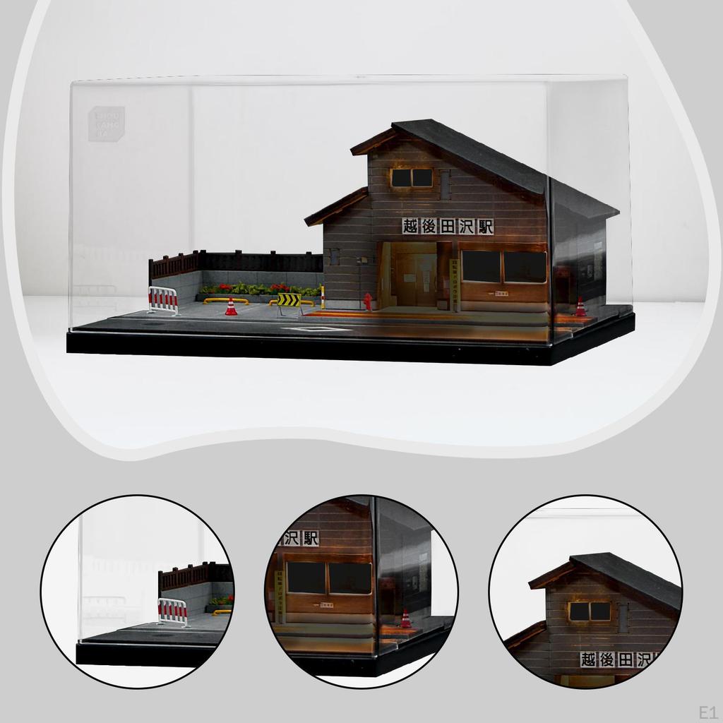 1/64 Japanese Train Station Model Creative Gift Building Kit 3D Puzzle Architecture Scene