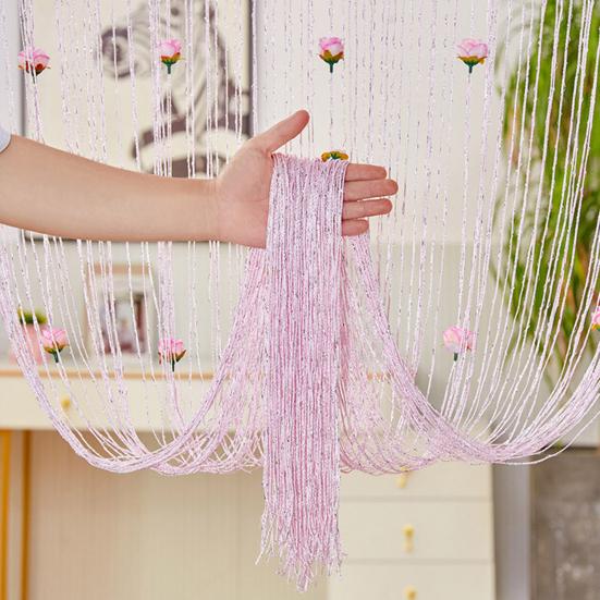 Door String Curtain Wall Panel Fringe Tassel Room Divider Blind Tassel Screen with Roses