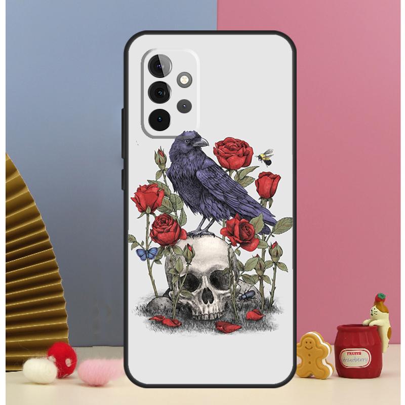 Raven Crow Skull pattern Case For Samsung Galaxy A13 A33 A53 A32 A52 A22 A12 A15 A25 A71 A51 A14 A24 A34 A54 Cover