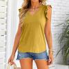 T Shirts For Women Pleated V-Neck Dressy Casual Blouses Printing Short Sleeve Summer Tops Loose Fit