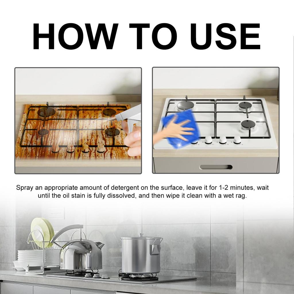 JUE-FISH Multipurpose Kitchen Cleaner Spray Rinse Free Rust Removal Decontamination Effective Degreaser Home Oil Dirt Cleaning Products