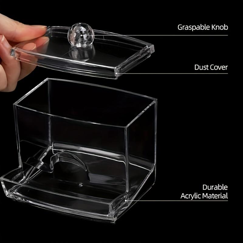 1pc Clear Cotton Swab Pads Holder, Qtips Holder Cotton Buds Ball Dispenser, Bathroom Containers Organizer, Clear Apothecary Jar