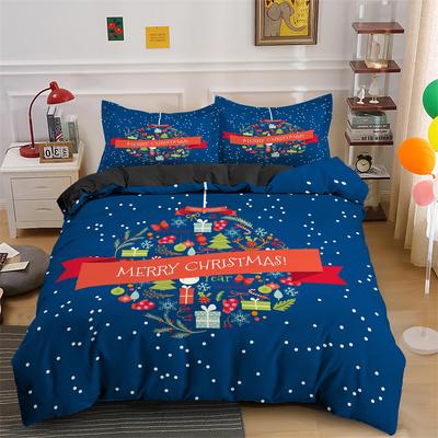 3D Merry Christmas King Queen Bedding Set Kids Cartoon Santa Snowman Deer Comforter Cover XMAS Duvet Cover Polyester Quilt Cover
