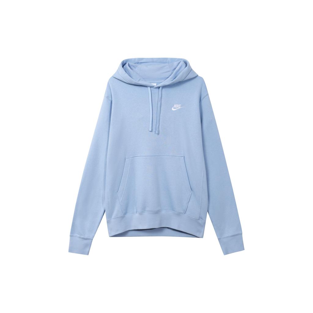 Nike Logo Print Drawstring Hoodie Long Sleeve Sweatshirt Men Tops Pleasant-Cobalt-Blue BV2655-479