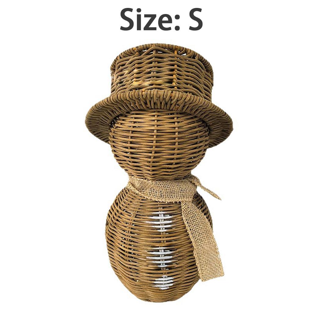 

2026 New Wicker Snowman Decoration Weaving Christmas Snowmen Structure as a Gift Perfect Farmhouse, Table, and Garden