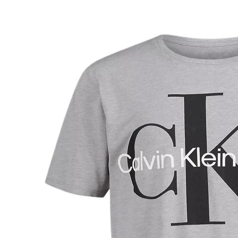 Calvin Klein Logo Buchstaben Rundhals Kurzarm T-Shirt Kinder Tops Grau 80121100-095