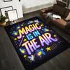 Magic Is in the Air Neon Letters Carpet with Stars and Fairy Design Suitable for use as an anti-slip for living room bedroom sofas