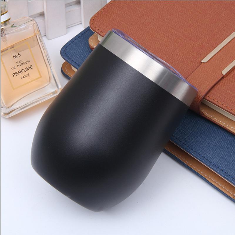 12oz Eierbecher 304 doppelwandiger Edelstahl Vakuum Eierschalen Thermobecher Rotweinglas Geschäftsgeschenk