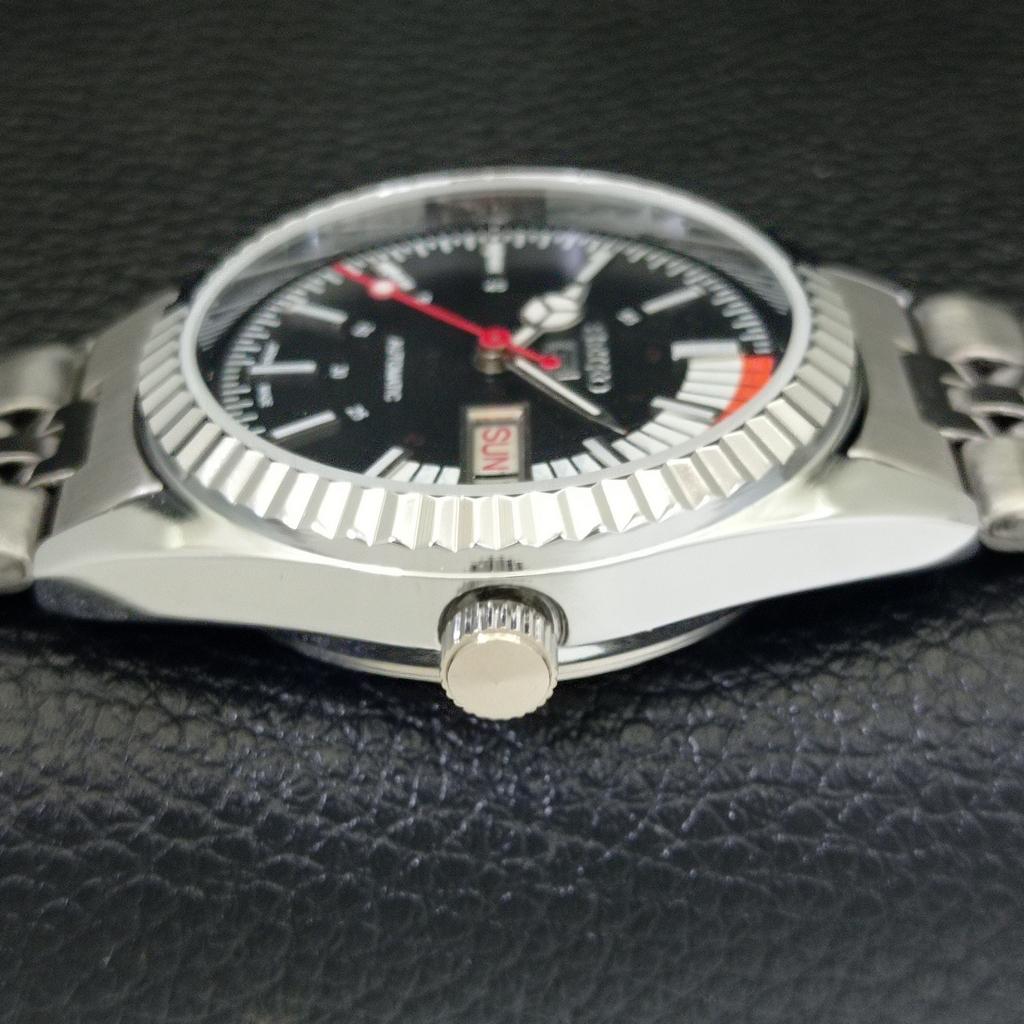 JAPAN VINTAGE REFURBISHED SEIKO 5 AUTOMATIC 6309A MENS BLACK WATCH a440839-4 Sk-a440839