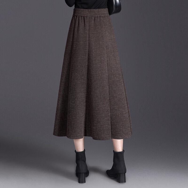 New Chinese Style Retro High-Waisted A-Line Midi Skirt