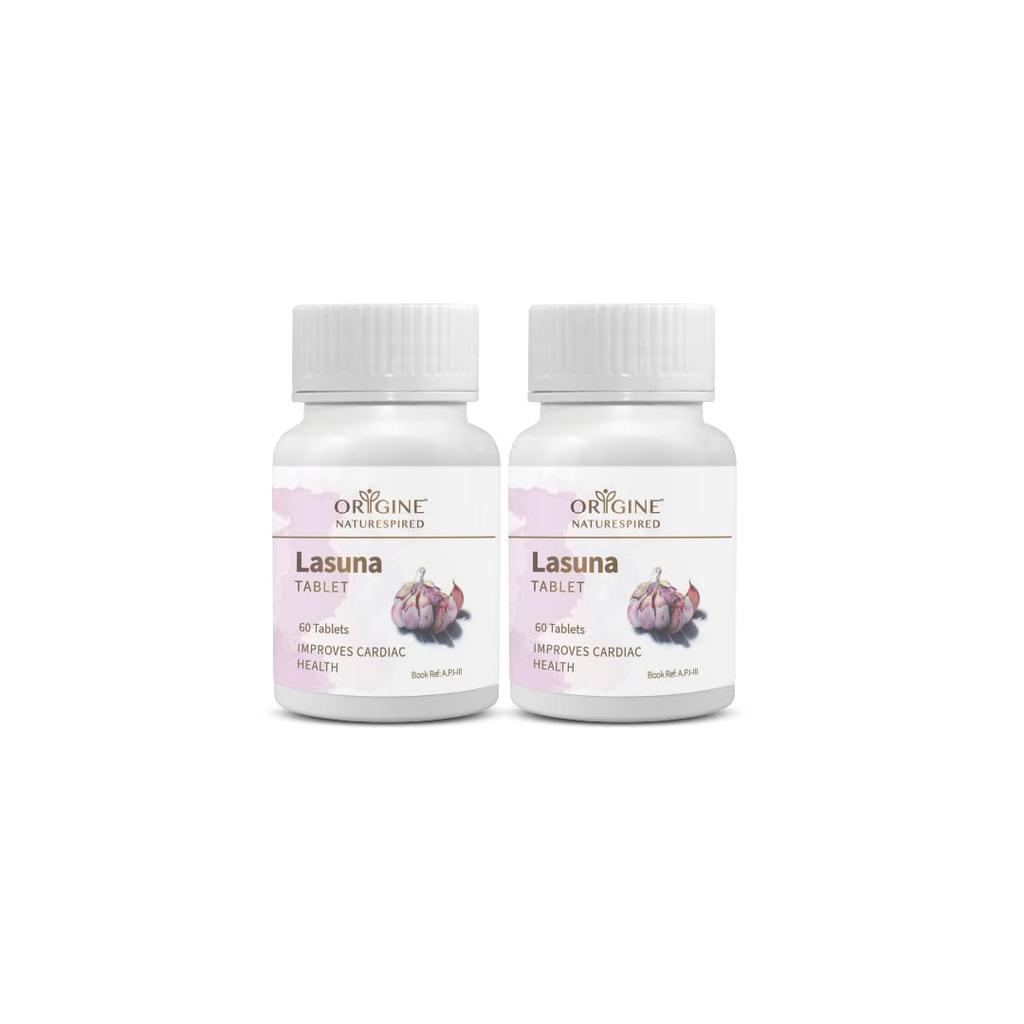 Origine Naturespired Lasuna Garlic Tablets Cardiac Wellness Herbal Multivitamin Daily Support 60 Tablets Pack Of 2