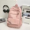 College Style Women's Solid Color Backpack Large Capacity Student School Bag Junior High School Backpack