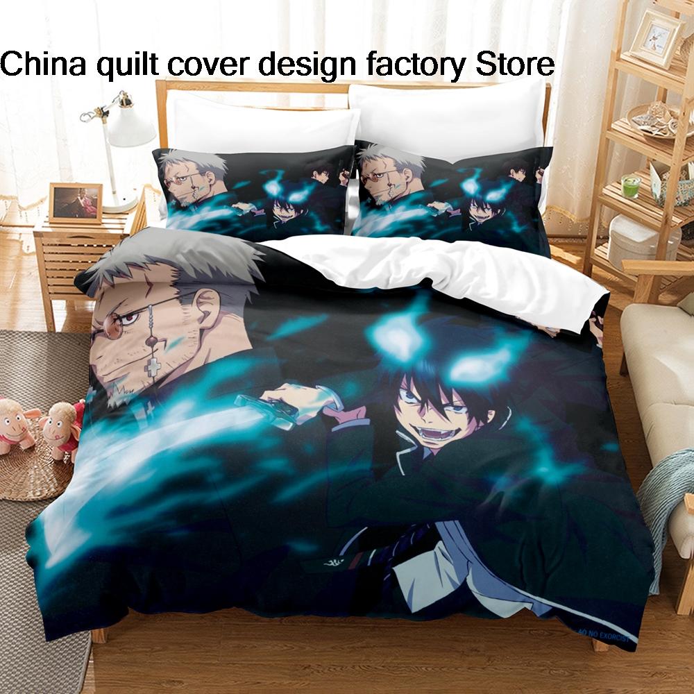 Bed linen 3D Print Anime Bedding Set 3Pcs Shonen Manga Duvet Cover Set with Pillowcases for Teens Fans Bedroom Decor bedding