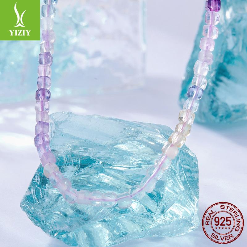 

Фиолетовое Великолепное Кристальное Ожерелье Женское Романтическая Элегантность Стерлинговое Серебро S925 Кристальное Ожерелье Сделай Сам 925 silver