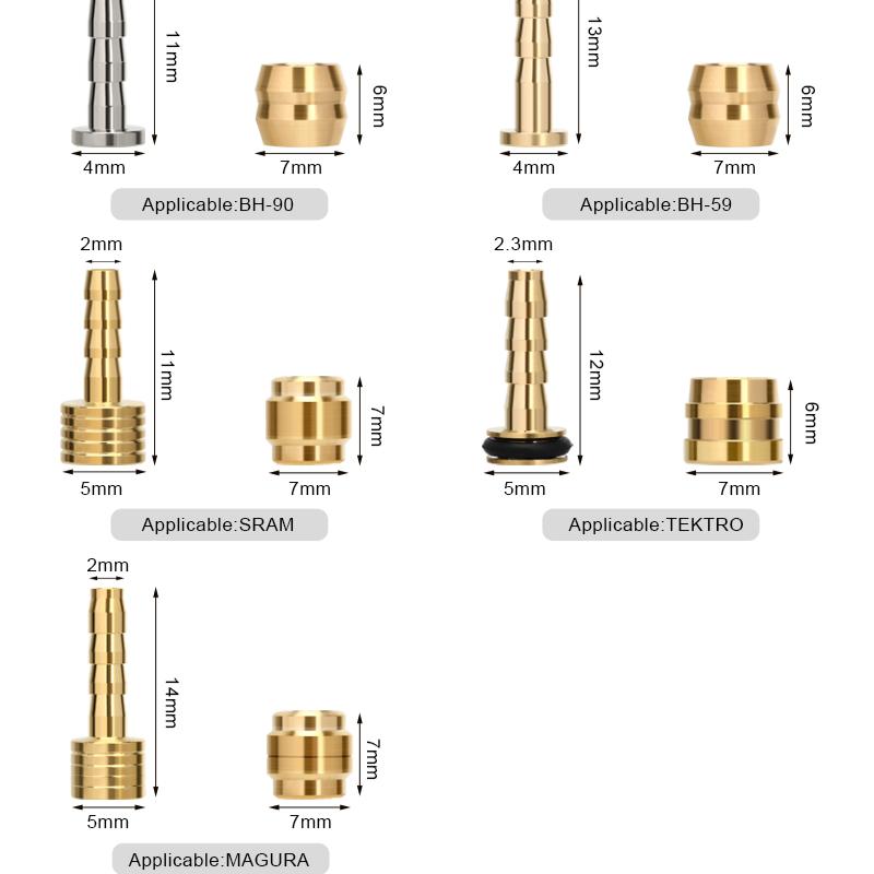 50 Set Bicycle Brake Olive Alloy Bike Hydraulic Disc Brake Needle Olive Connect Inserts For SHIMANO BH90 BH59 SRAM MAGURA TEKTRO