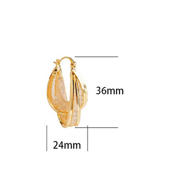 2026 European Elegant Mesh Crystal Hoop Earrings - Luxury Sparkling U-Shaped Ear Buckles for Women Niche Design Jewelry